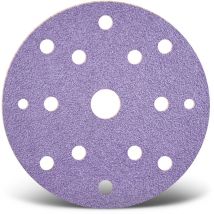 MENZER Purple HD Disques abrasifs auto-agrippants, 150 mm, 15 trous, p. Ponceuses excentriques, Mix céramique (Lot de 50) G240