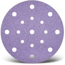 Purple hd Disques abrasifs auto-agrippants, 150 mm, 17 trous, p. Ponceuses excentriques, Mix céramique (Lot de 50) G60 - Menzer