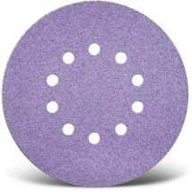 Purple hd Disques abrasifs auto-agrippants, 225 mm, 10 trous, p. Ponceuses à plâtre, Mix céramique (Lot de 25) G180 - Menzer