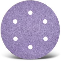 Purple hd Disques abrasifs auto-agrippants, 225 mm, 6 trous, p. Ponceuses à plâtre, Mix céramique (Lot de 5) G40 - Menzer