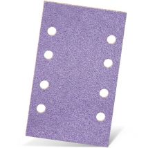 Purple hd Feuilles abrasives auto-agrippantes, 133 x 80 mm, 8 trous, p. Ponceuses vibrantes, Mix céramique (Lot de 50) G180 - Menzer