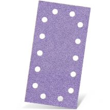 Purple hd Feuilles abrasives auto-agrippantes, 230 x 115 mm, 14 trous, p. Ponceuses vibrantes, Mix céramique (Lot de 50) G100 - Menzer