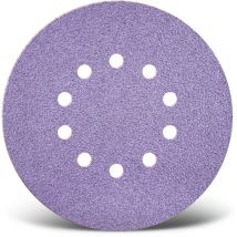 Purple hd Klett-Schleifscheiben, 225 mm, 10-Loch, f. Trockenbauschleifer, Keramik-Mix (25 Stk.) K40 - Menzer
