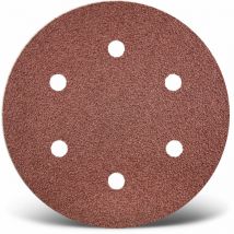 MENZER Red Dischi abrasivi velcrati, 150 mm, 6 fori, p. Levigatrici rotorbitali (50 Pz.) G80