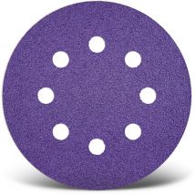 Titanium hd Disques abrasifs auto-agrippants, 115 mm, 8 trous, p. Ponceuses excentriques, Mix céramique (Lot de 50) G240 - Menzer