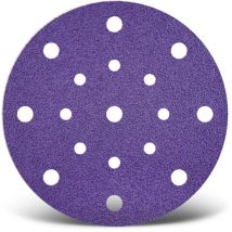 Titanium hd Disques abrasifs auto-agrippants, 150 mm, 17 trous, p. Ponceuses excentriques, Mix céramique (Lot de 50) G180 - Menzer