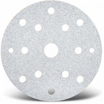 White Dischi abrasivi velcrati, 150 mm, 15 fori, p. Levigatrici rotorbitali (50 Pz.) G400 - Menzer
