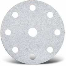 White Dischi abrasivi velcrati, 150 mm, 9 fori, p. Levigatrici rotorbitali (50 Pz.) G180 - Menzer