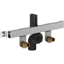 NextVIT Wasseranschlussschiene mit HT-Bogen – 546011 – Stahl – für Waschtische und Spülausgüsse – höhenverstellbarer Ablaufbogenhalter