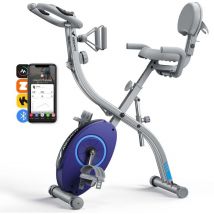 MERACH 4-in-1 klappbarer Heimtrainer für Zuhause– magnetischer Ergometer mit 16 Stufen, LCD & Pulsmessung, bis 136 kg