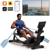 MERACH Magnetisches Rudergerät 36 kg Widerstand, 7 Modi, bis 158 kg, LCD & Tablet-Halter, Bluetooth & Kinomap, leise