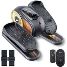 MERACH Mini Ellipsentrainer & Pedaltrainer, Untertisch Crosstrainer mit 12 Stufen, Fernbedienung, LED-Display