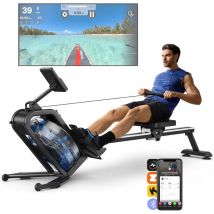 MERACH Wasserrudergerät mit Magnetbremse & LCD – Bluetooth-App, einstellbare Widerstandsstufen, bis 150 kg