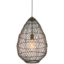 Merano - Ancona Plafonnier Suspension Simple, Rotin Noir, Noir Mat