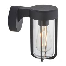 Merano - Benevento Outdoor Wall Lamp Matt Black Finish & Clear Glass IP44