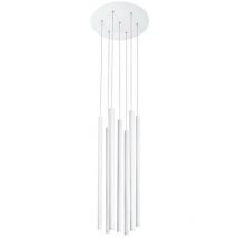 Cajon Plafoniera a Sospensione a 7 Luci a Grappolo Sabbia Bianco Alluminio led 7x3W 1260Lm 3000K - Merano