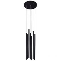 Cajon Plafoniera Sospensione 7 Luci Cluster Sandy Alluminio Nero led 7x3W 1260Lm 3000K - Merano