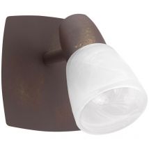 Merano - Ferryland Spot Simple Métal Rouille, Verre Albâtre led E14