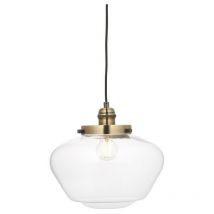 Finale Plafoniera a sospensione in ottone anticato e vetro trasparente - Merano