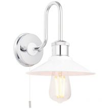 Fiumicino Applique Salle de Bain en Métal, Plaque Chromée, Blanc Brillant, IP44 - Merano