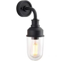 Merano - Monza Outdoor Wall Lantern Matt Black, Clear Glass