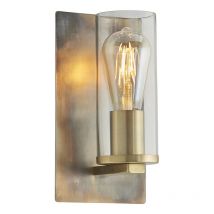 Merano - Palermo Wall Lamp Bronze Patina Plate & Clear Glass