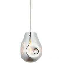 Perugia Single Pendant Ceiling Lamp, Chrome Metallic Glass, Chrome Plate - Merano