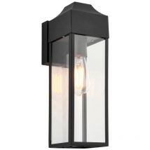 Potenza Lanterne murale d'extérieur noir mat, verre transparent - Merano