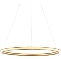 Syracuse Single Pendant Ceiling Lamp, Satin Gold Paint, White - Merano