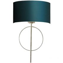 Merano - Trento Wall Lamp Antique Silver Leaf & Teal Satin Fabric