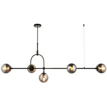 Merano - Trieste Plafonnier suspendu Bar noir mat, verre miroir fumé