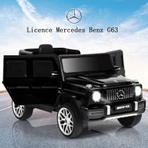 Mercedes-Benz G63 Voiture Électrique 12 v pour Enfants 2 Moteurs Vitesse Max 5 km/h Télécommande Lumières led MP3 Noir CW7623 Maison Chic