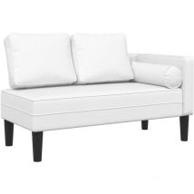 Décoshop26 - Méridienne chaise longue canapé pour intérieur avec coussins en pvc blanc DEC026059
