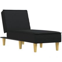 Décoshop26 - Méridienne chaise longue pour intérieur trois positions convertibles en tissu noir DEC026214