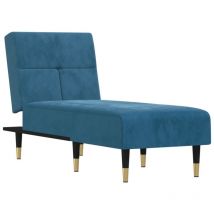 Décoshop26 - Méridienne chaise longue pour intérieur trois positions convertibles en velours bleu DEC026117