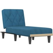 Décoshop26 - Méridienne chaise longue pour intérieur trois positions convertibles en velours bleu DEC026119