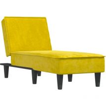 Décoshop26 - Méridienne chaise longue pour intérieur trois positions convertibles en velours jaune DEC026194