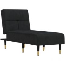 Méridienne chaise longue pour intérieur trois positions convertibles en velours noir DEC026218
