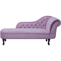 Beliani - Chaise Longue Côté Droit Méridienne Glamour en Velours Violet Clair Nimes