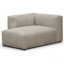 Homifab - Méridienne d'angle à gauche modulable en velours côtelé taupe - Modulo New