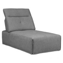 Meubletmoi - Méridienne en tissu gris avec dossier et appui-tête réglables - living