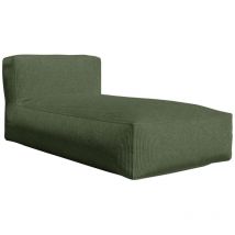 Méridienne en velours côtelé vert NOUMARA