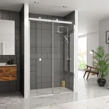10 Series Sliding Shower Door with Tray Option, Left-With Tray-1000 - Merlyn