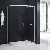 Mbox One Door Offset Quadrant Shower Cubicle Enclosure + Tray, No tray-1000 x 800 - Merlyn