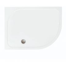 Merlyn - MStone Offset Quadrant Shower Tray with Waste 900mm x 760mm Right Handed - Stone Resin