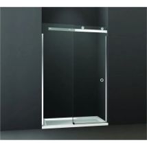 Merlyn Showering - 10 Series Sliding Door - 1100 Width - Side Panel and Tray, Right Hand-No Side panel-1100x800mm Tray