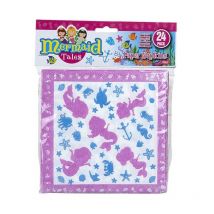 Pms International - pms Mermaid Design 2 Ply Disposable Napkins 33cm x 33cm, 1 Pack of 24 Napkins