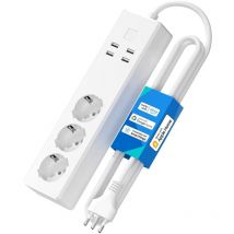 Ciabatta Italiana con Apple HomeKit Intelligente, Multipresa Smart WiFi 16A con 3 Prese 4 Porte usb, Protezione da Sovraccarico, Compatibile con