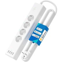 Meross Ciabatta Con Homekit Smart Alexa - Multipresa Wifi Intelligente Con 4 Schuko 4 Porte Usb Funzione Timer Protezione Da Sovraccarico Compatibile 