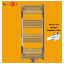 Badheizkörper royal, Chrom gerade, inkl Design Ventilarmatur, 60 x 120cm - Mert